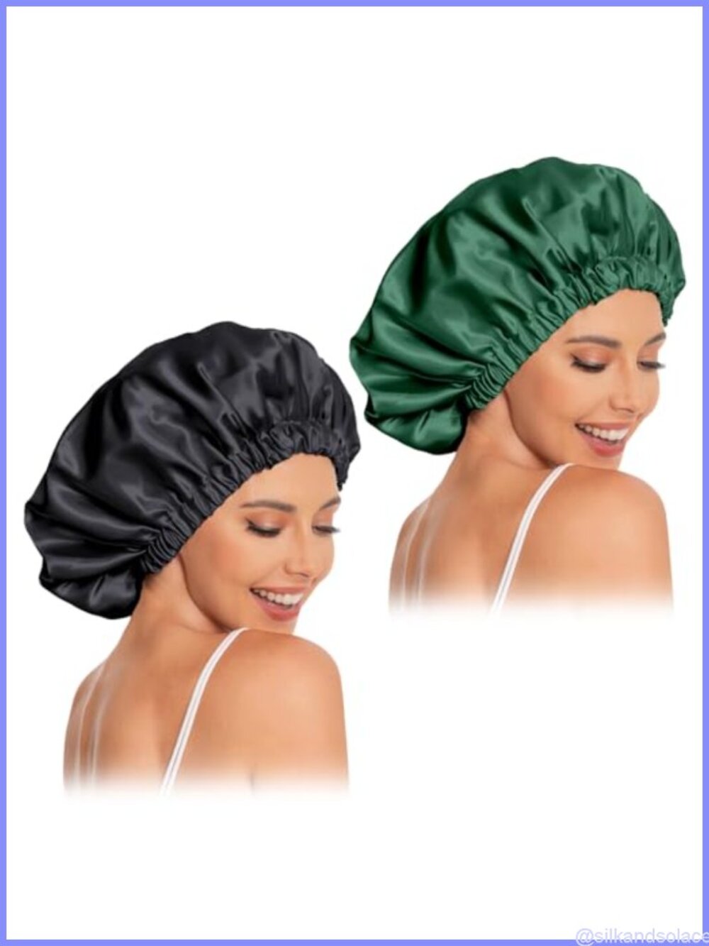 Satin Bonnet for Sleeping Women Double Layer Curly Hair Cap